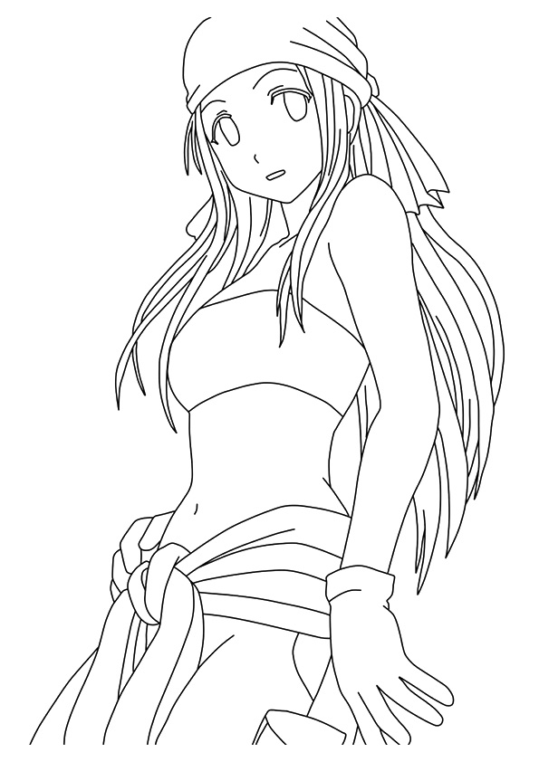 Plansa de colorat cu Anime 21 23